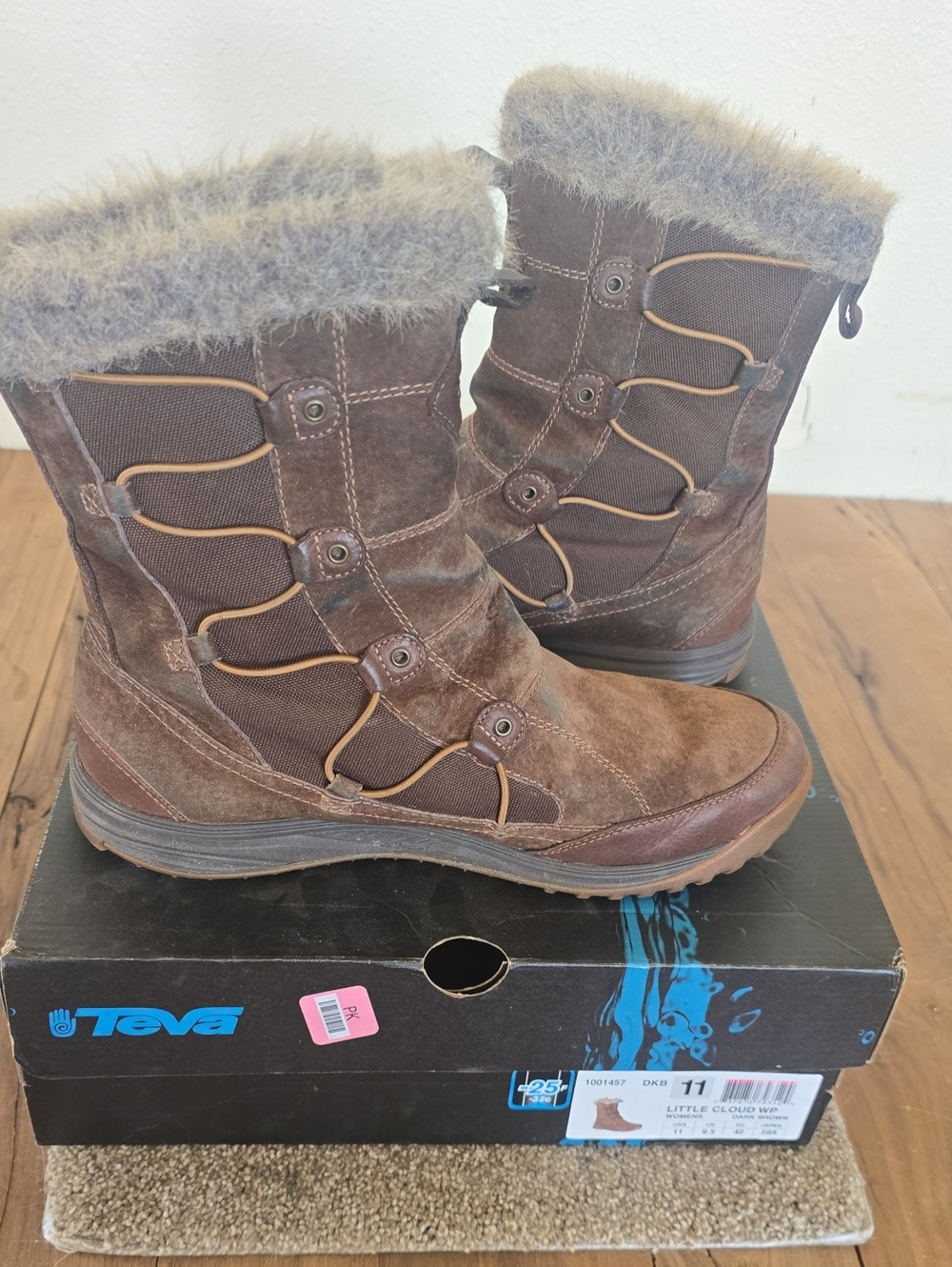 Teva Women's Brown Suede Fur-Trim Winter Boots